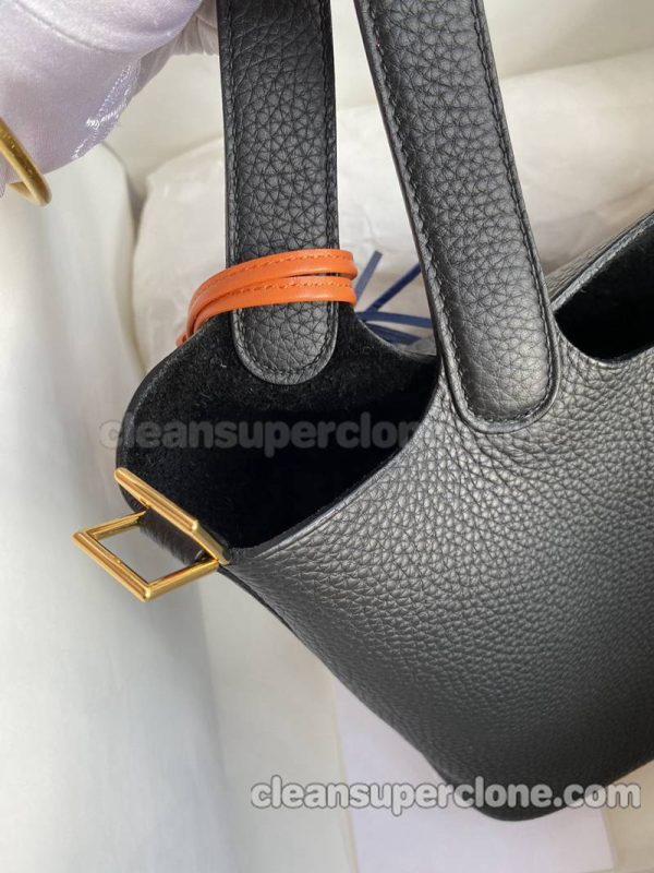 cowhide bag 1:1 Copy description and price blackr Hermes Handbag women 6