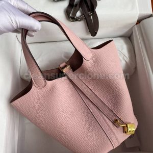 Hermes bag Super Clone picture and price pink Handbag cowhide women