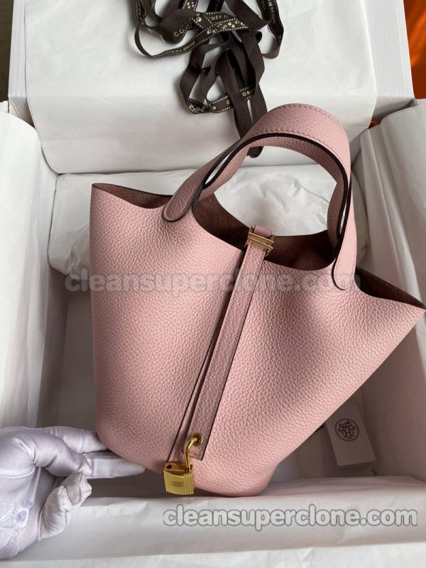 Hermes bag Super Clone picture and price pink Handbag cowhide women 2