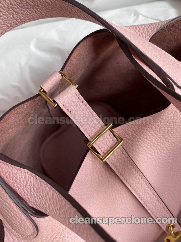 Hermes bag Super Clone picture and price pink Handbag cowhide women 4