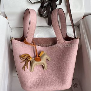 Hermes bag Super Clone picture and price pink Handbag cowhide women 7