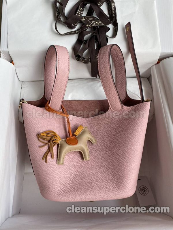 Hermes bag Super Clone picture and price pink Handbag cowhide women 7