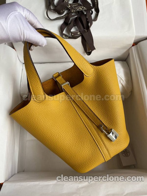 Handbag bag replica details and pricing yellow amber Hermes cowhide women