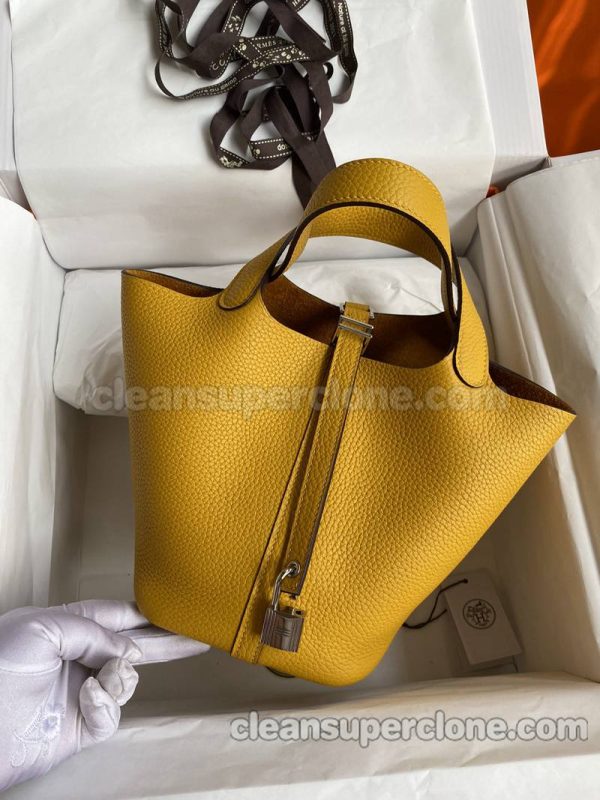 Handbag bag replica details and pricing yellow amber Hermes cowhide women 2