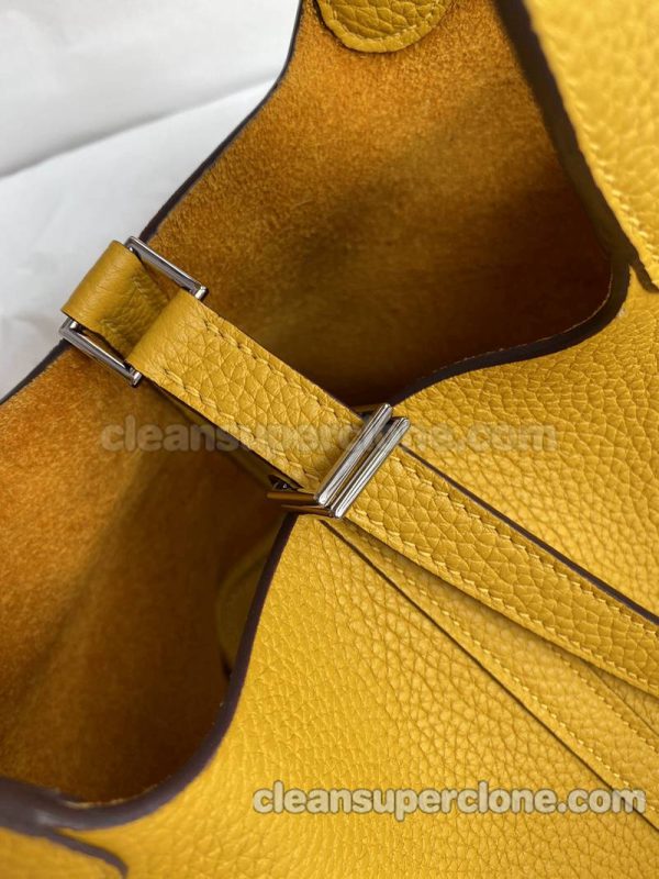 Handbag bag replica details and pricing yellow amber Hermes cowhide women 4