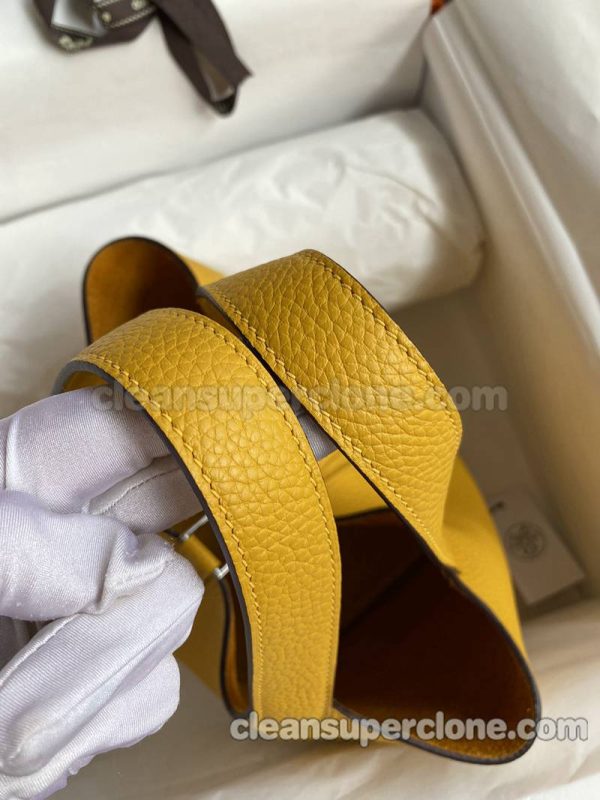 Handbag bag replica details and pricing yellow amber Hermes cowhide women 5