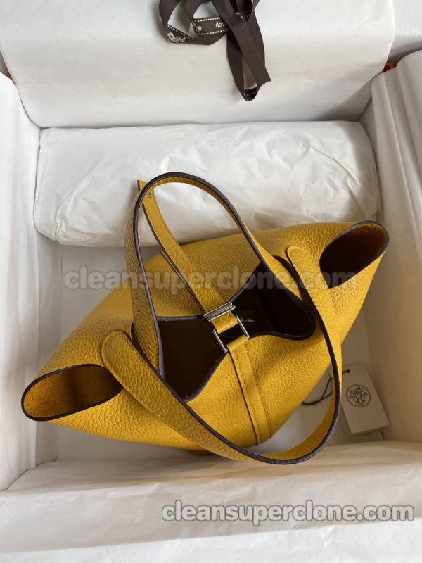 Handbag bag replica details and pricing yellow amber Hermes cowhide women 6