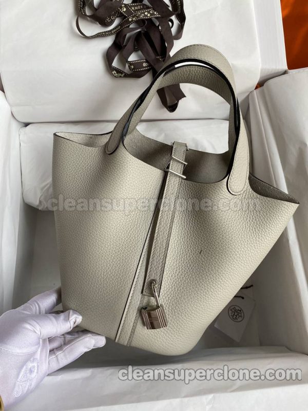 Hermes bag Super Clone picture and price pearl gray Handbag cowhide women 2