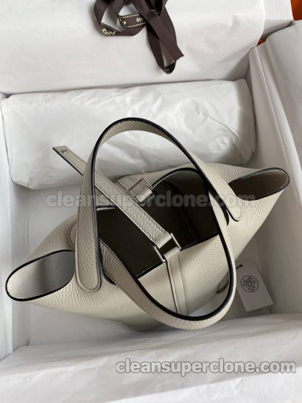 Hermes bag Super Clone picture and price pearl gray Handbag cowhide women 6