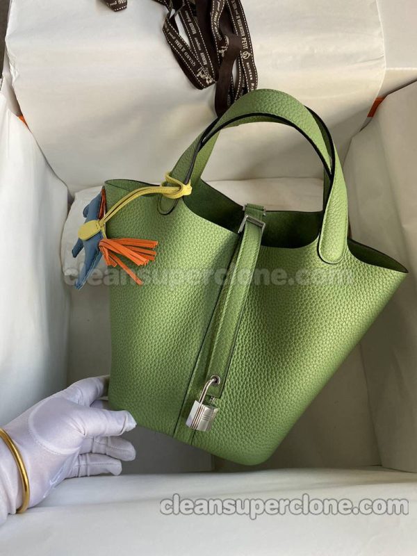 cowhide bag 1:1 Copy description and price avocado green Hermes Handbag women 2