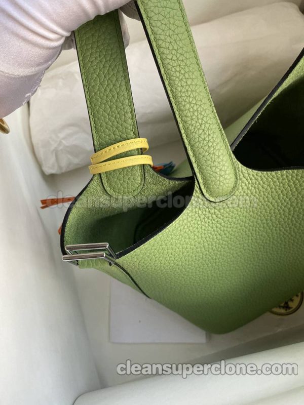 cowhide bag 1:1 Copy description and price avocado green Hermes Handbag women 5