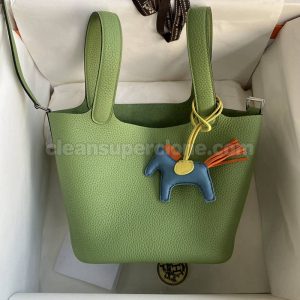 cowhide bag 1:1 Copy description and price avocado green Hermes Handbag women 7