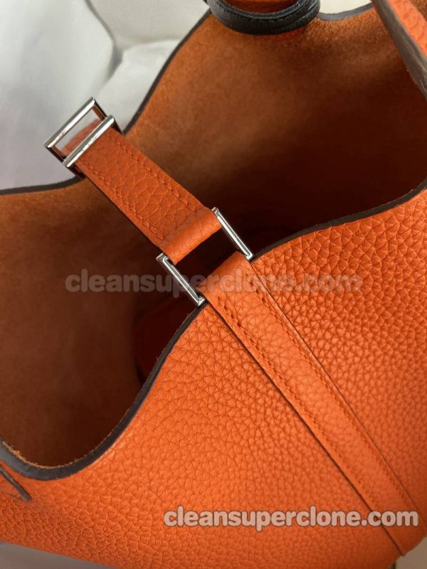 Hermes bag Super Clone picture and price orange Handbag cowhide women 5