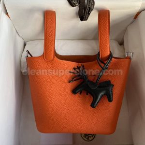 Hermes bag Super Clone picture and price orange Handbag cowhide women 7