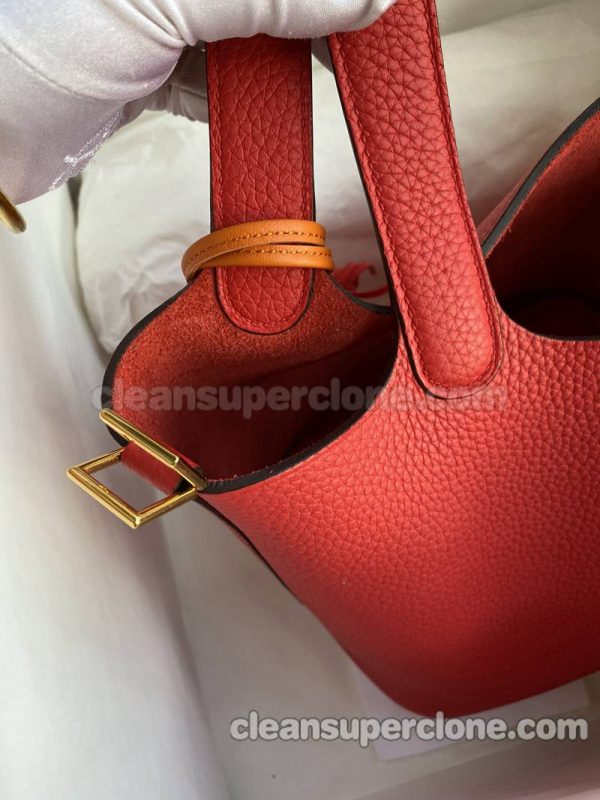 Handbag bag replica details and pricing red Hermes cowhide women 6