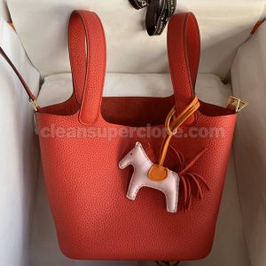 Handbag bag replica details and pricing red Hermes cowhide women 7