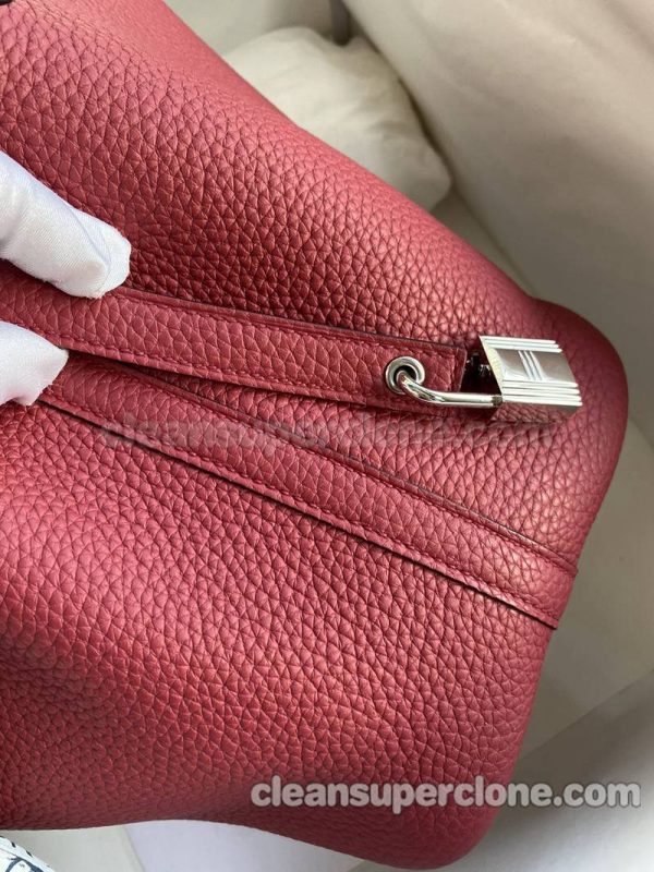 cowhide bag 1:1 Copy description and price ruby red Hermes Handbag women 3