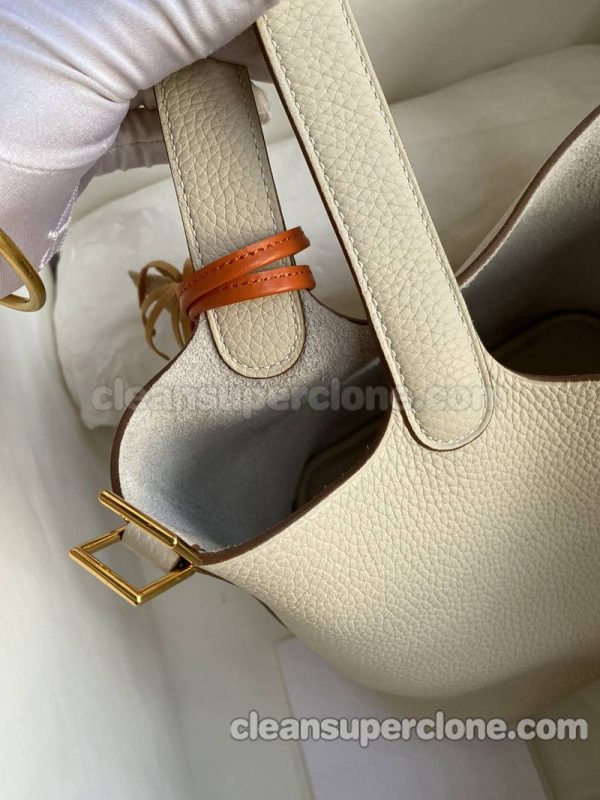 Hermes bag Super Clone picture and price milkshake white Handbag cowhide women 6