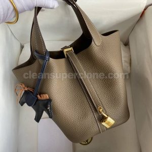 Handbag bag replica details and pricing elephant gray Hermes cowhide women