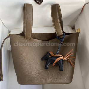 Handbag bag replica details and pricing elephant gray Hermes cowhide women 7