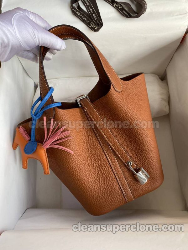 cowhide bag 1:1 Copy description and price gold brown Hermes Handbag women