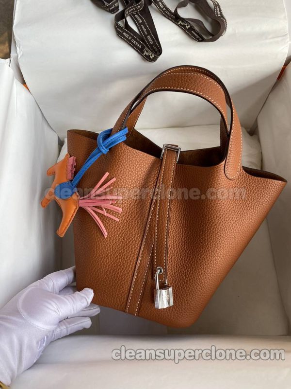 cowhide bag 1:1 Copy description and price gold brown Hermes Handbag women 2