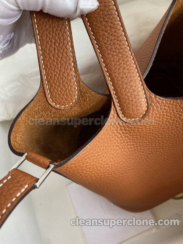 cowhide bag 1:1 Copy description and price gold brown Hermes Handbag women 5