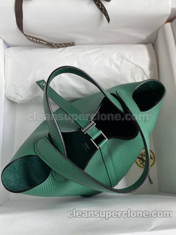 Handbag bag replica details and pricing Peacock green Hermes cowhide women 6