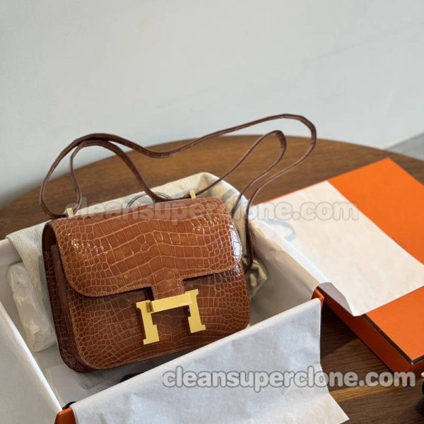 Hermes bag Super Clone picture and price caramel colour Crossbody Shoulder alligator women