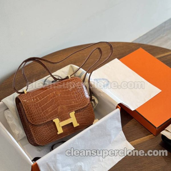 Hermes bag Super Clone picture and price caramel colour Crossbody Shoulder alligator women 2