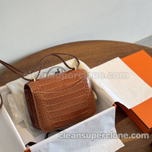 Hermes bag Super Clone picture and price caramel colour Crossbody Shoulder alligator women 3