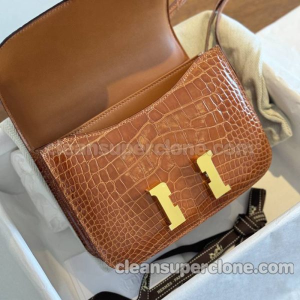 Hermes bag Super Clone picture and price caramel colour Crossbody Shoulder alligator women 4