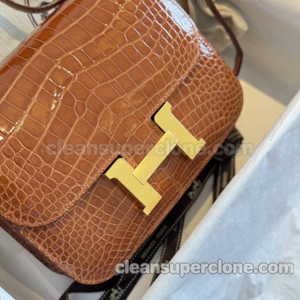 Hermes bag Super Clone picture and price caramel colour Crossbody Shoulder alligator women 5