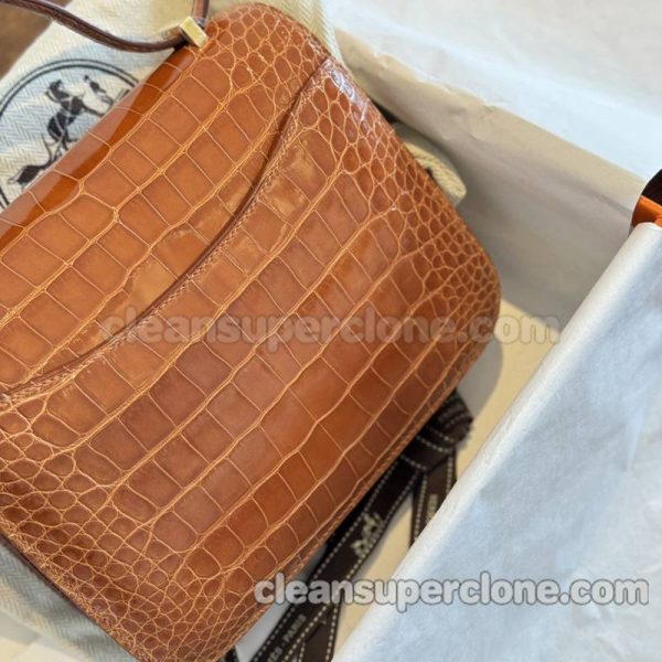 Hermes bag Super Clone picture and price caramel colour Crossbody Shoulder alligator women 6