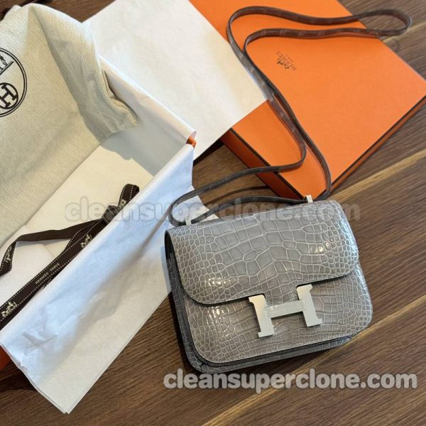 Crossbody bag replica details and pricing crystal grey Hermes Shoulder alligator women 2