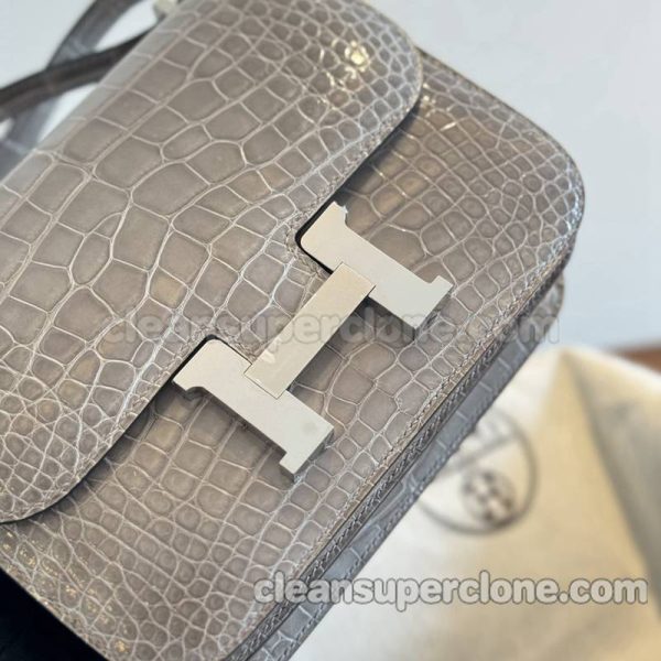 Crossbody bag replica details and pricing crystal grey Hermes Shoulder alligator women 5