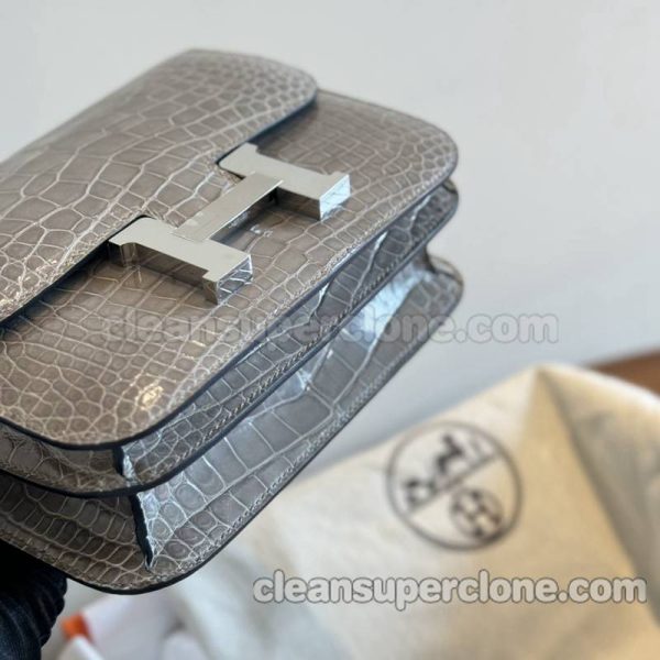 Crossbody bag replica details and pricing crystal grey Hermes Shoulder alligator women 6