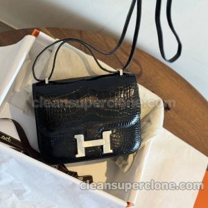 alligator bag 1:1 Copy description and price black Hermes Crossbody Shoulder women