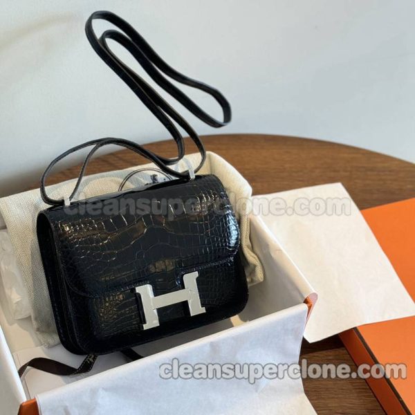 alligator bag 1:1 Copy description and price black Hermes Crossbody Shoulder women 2