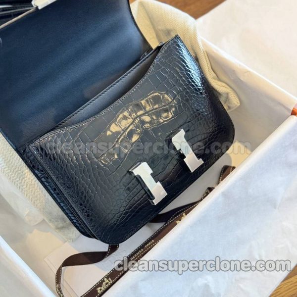 alligator bag 1:1 Copy description and price black Hermes Crossbody Shoulder women 5