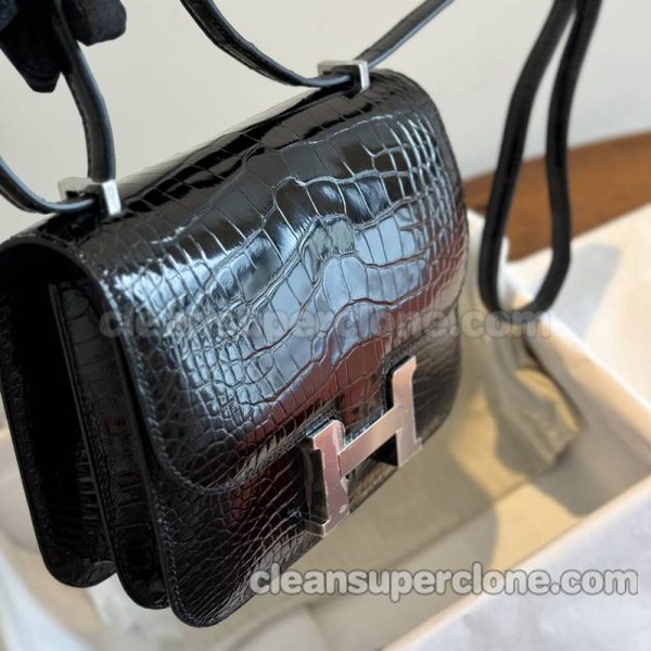 alligator bag 1:1 Copy description and price black Hermes Crossbody Shoulder women 7