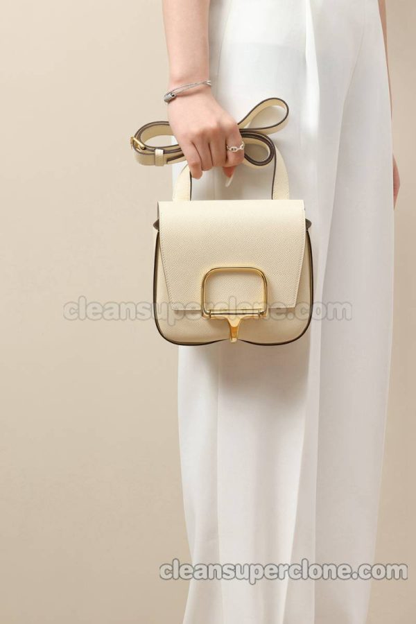 Hermes bag Super Clone picture and price Crystal cream Crossbody Shoulder cowhide women 8