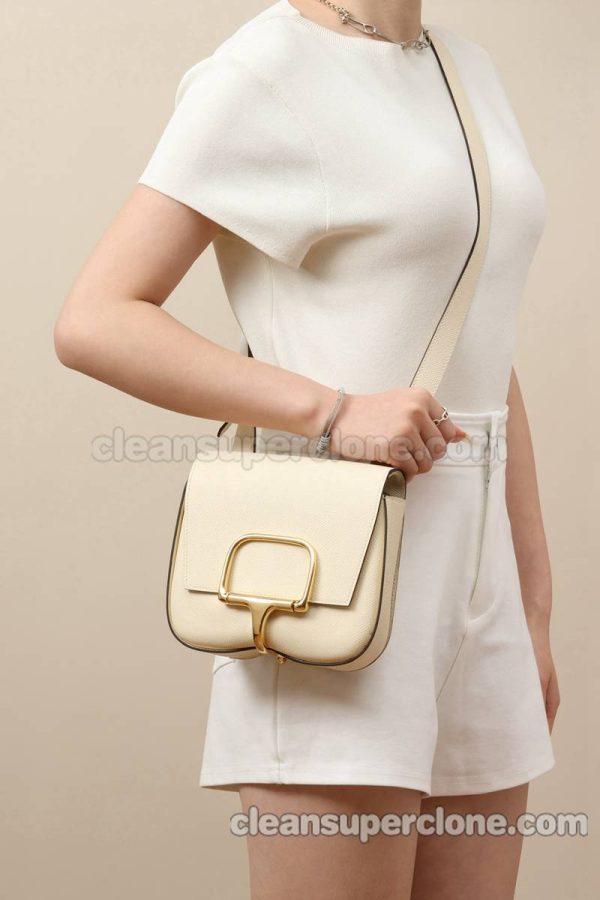 Hermes bag Super Clone picture and price Crystal cream Crossbody Shoulder cowhide women 9