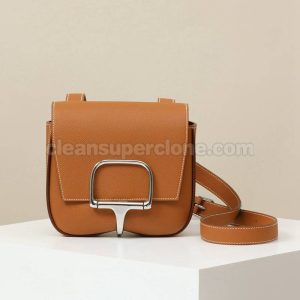 Crossbody bag replica details and pricing gold brown Hermes Shoulder cowhide women