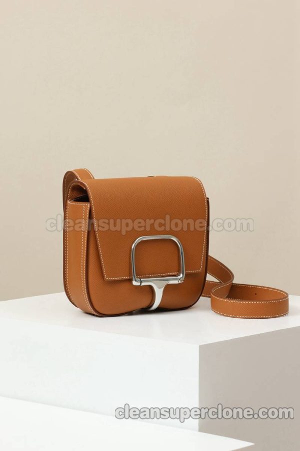 Crossbody bag replica details and pricing gold brown Hermes Shoulder cowhide women 2