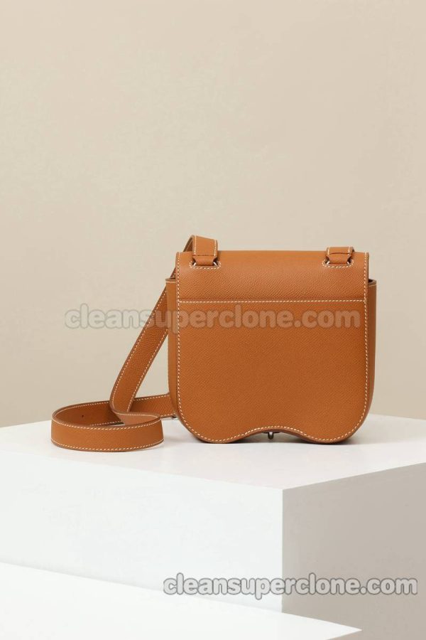 Crossbody bag replica details and pricing gold brown Hermes Shoulder cowhide women 3