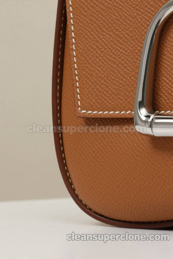 Crossbody bag replica details and pricing gold brown Hermes Shoulder cowhide women 5