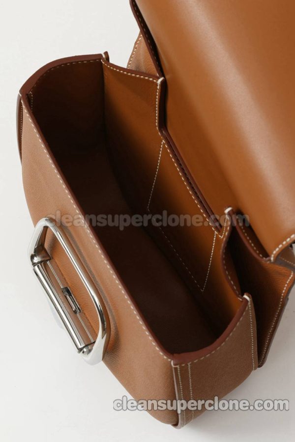 Crossbody bag replica details and pricing gold brown Hermes Shoulder cowhide women 7