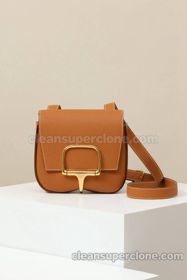 cowhide bag 1:1 Copy description and price gold brown Hermes Crossbody Shoulder women