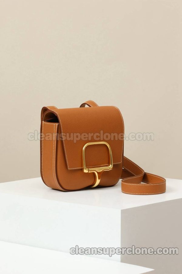 cowhide bag 1:1 Copy description and price gold brown Hermes Crossbody Shoulder women 2